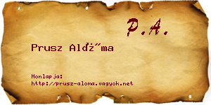 Prusz Alóma névjegykártya